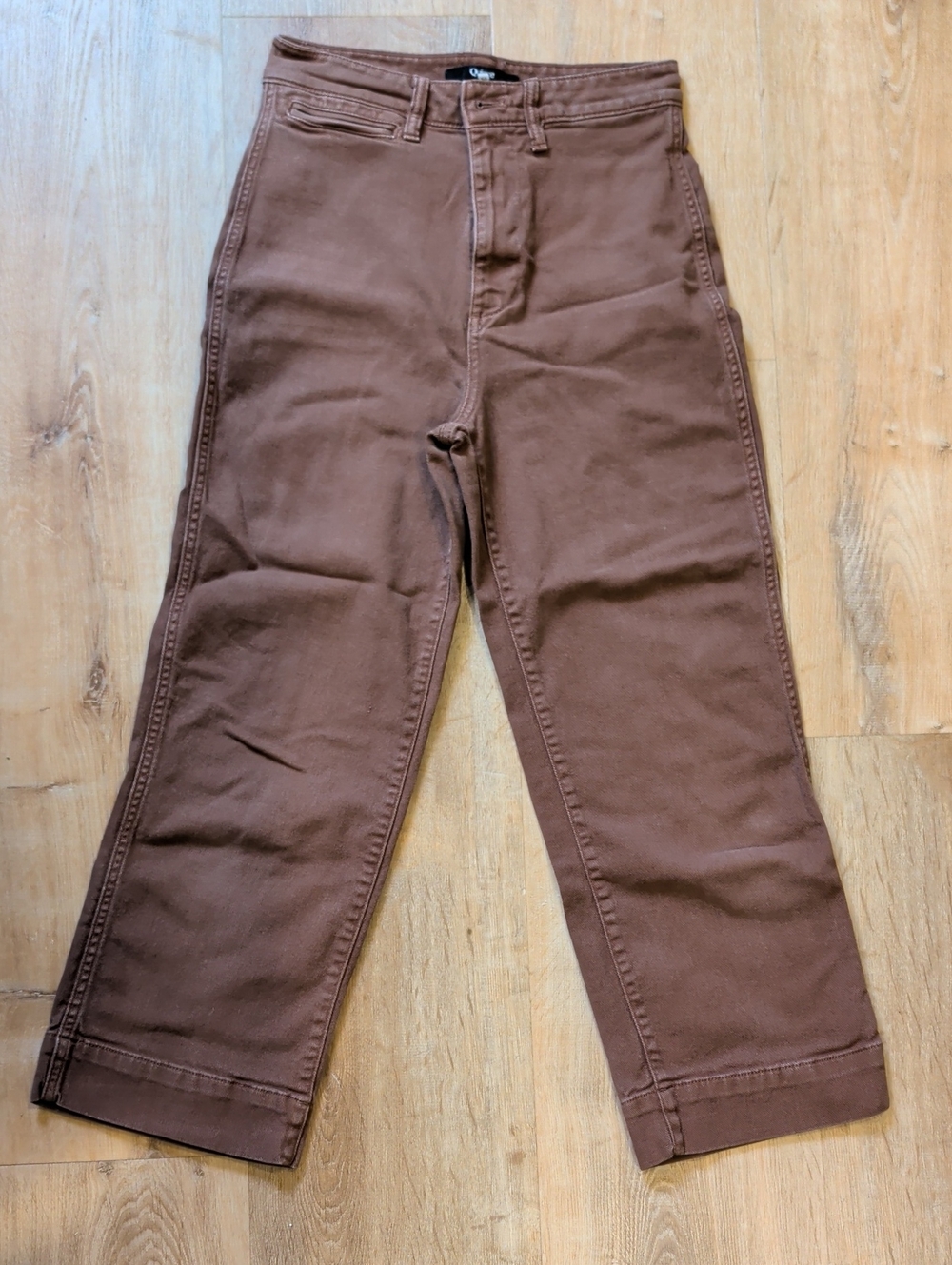Quince Cotton Twill Wide Leg Cropped Pants Size 26 Rust